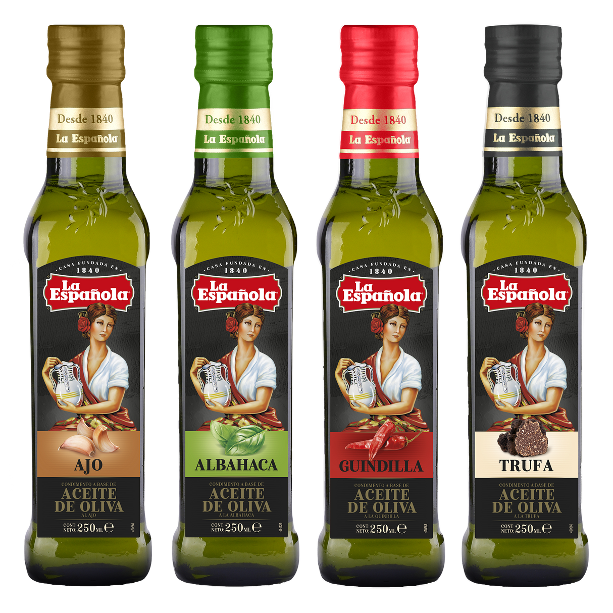 Pack de Aceites Aromatizados La Española botellas cristal 250ml