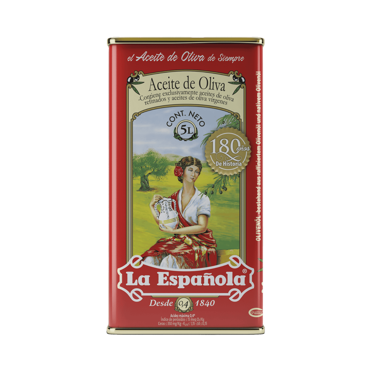 Aceite de Oliva Suave 0,4º La Española en Lata 5L