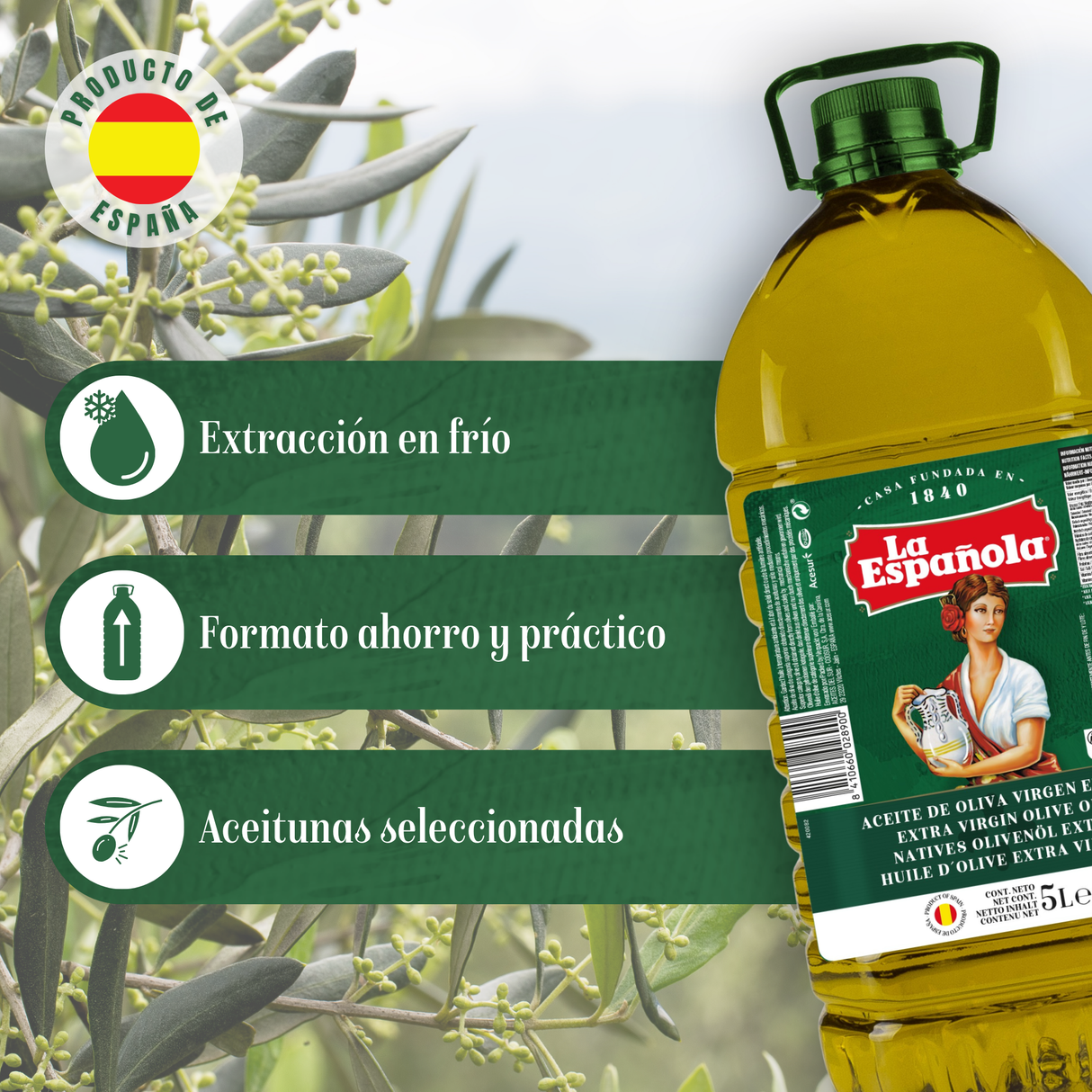 Aceite de Oliva Virgen Extra La Española Selección Mediterránea 5L