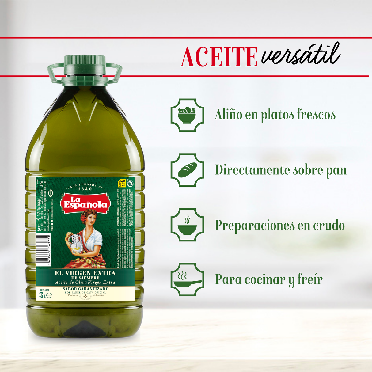 Aceite de Oliva Virgen Extra Garrafa 3L