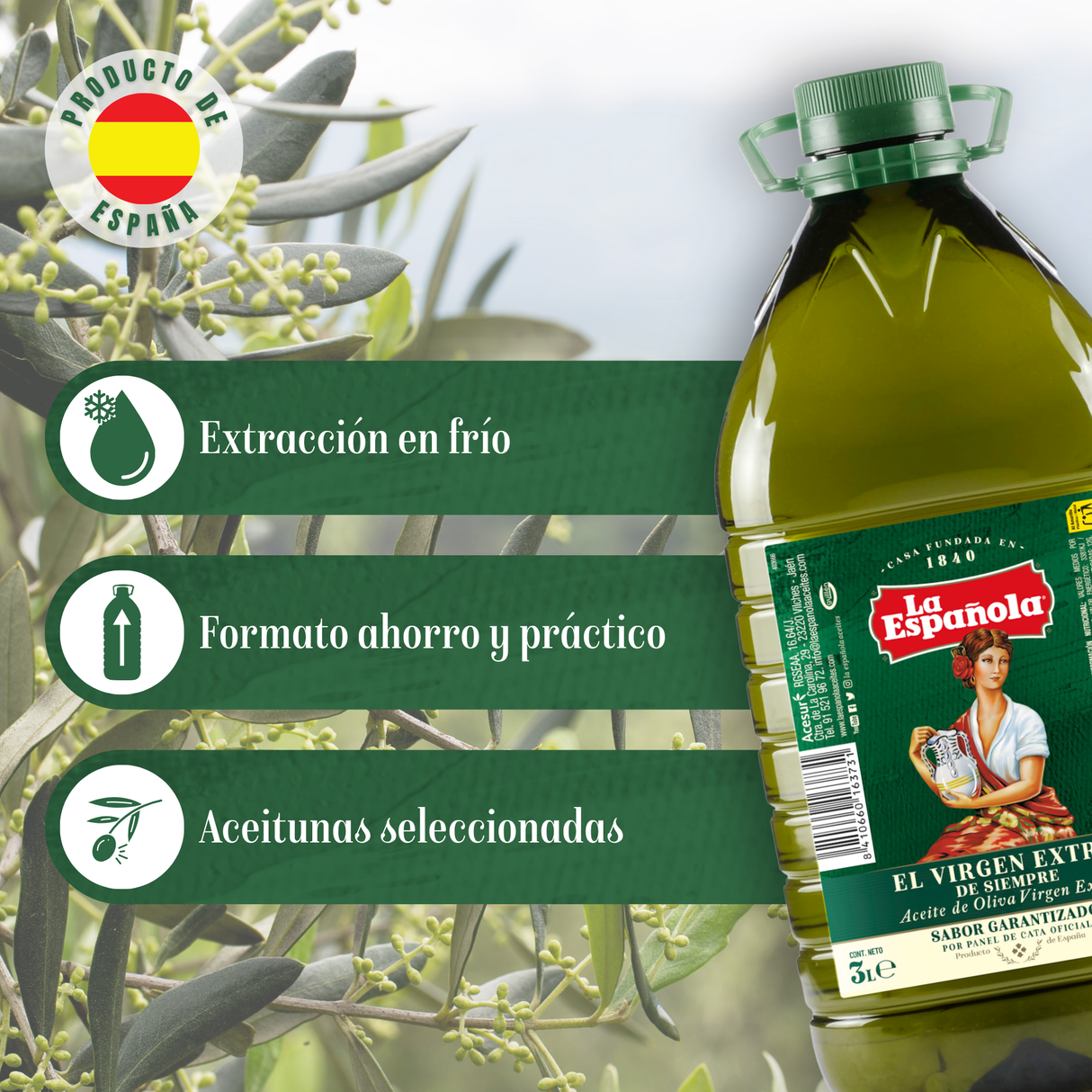 Aceite de Oliva Virgen Extra Garrafa 3L