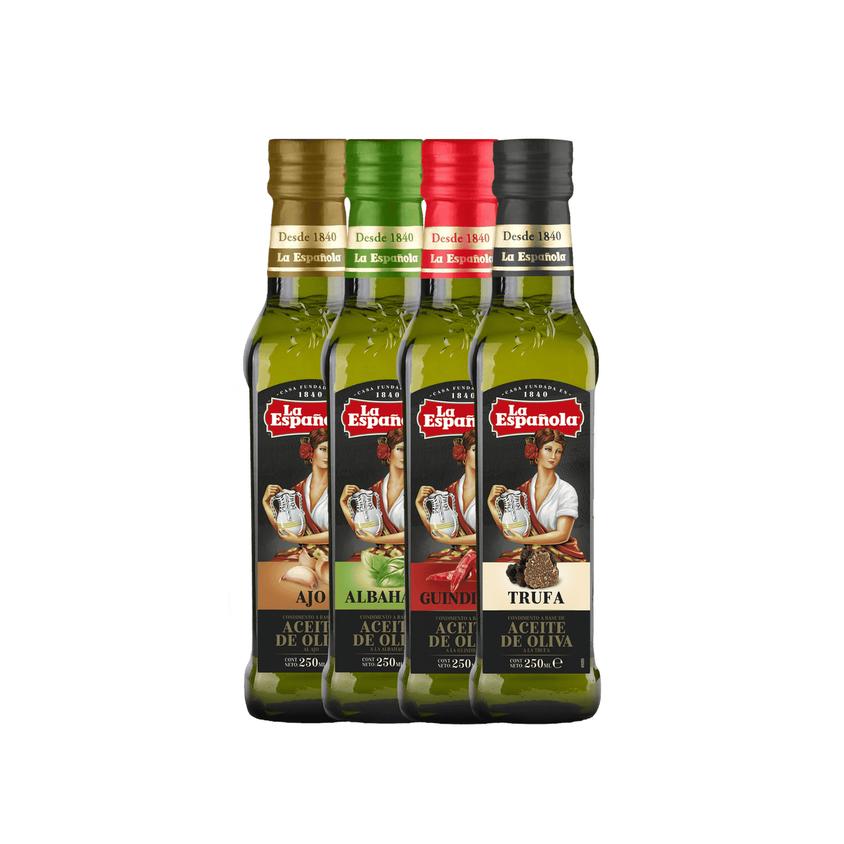 Pack de Aceites Aromatizados La Española botellas cristal 250ml
