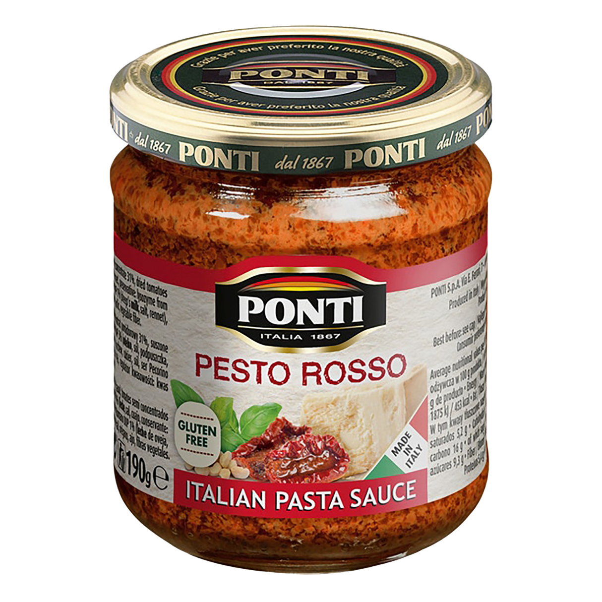Pesto Rosso Ponti 190 gramos
