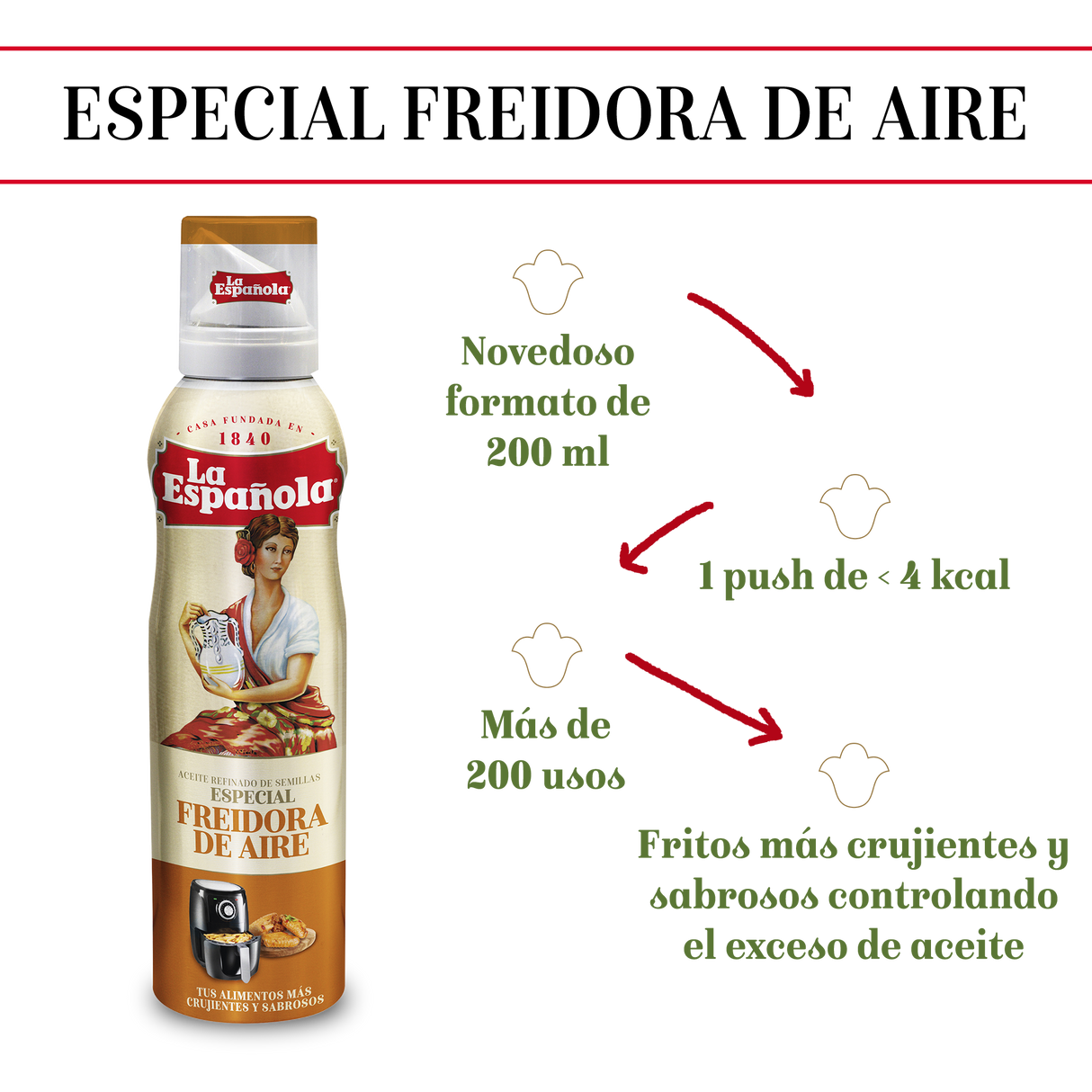 Aceite La Española en Spray Especial Freidora de Aire