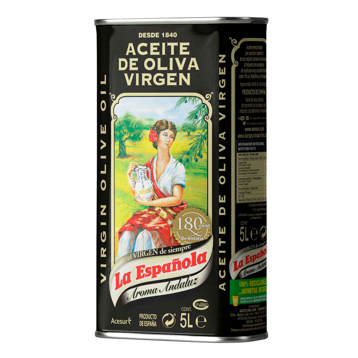 Aceite de Oliva Virgen Aroma Andaluz La Española en Lata 5L