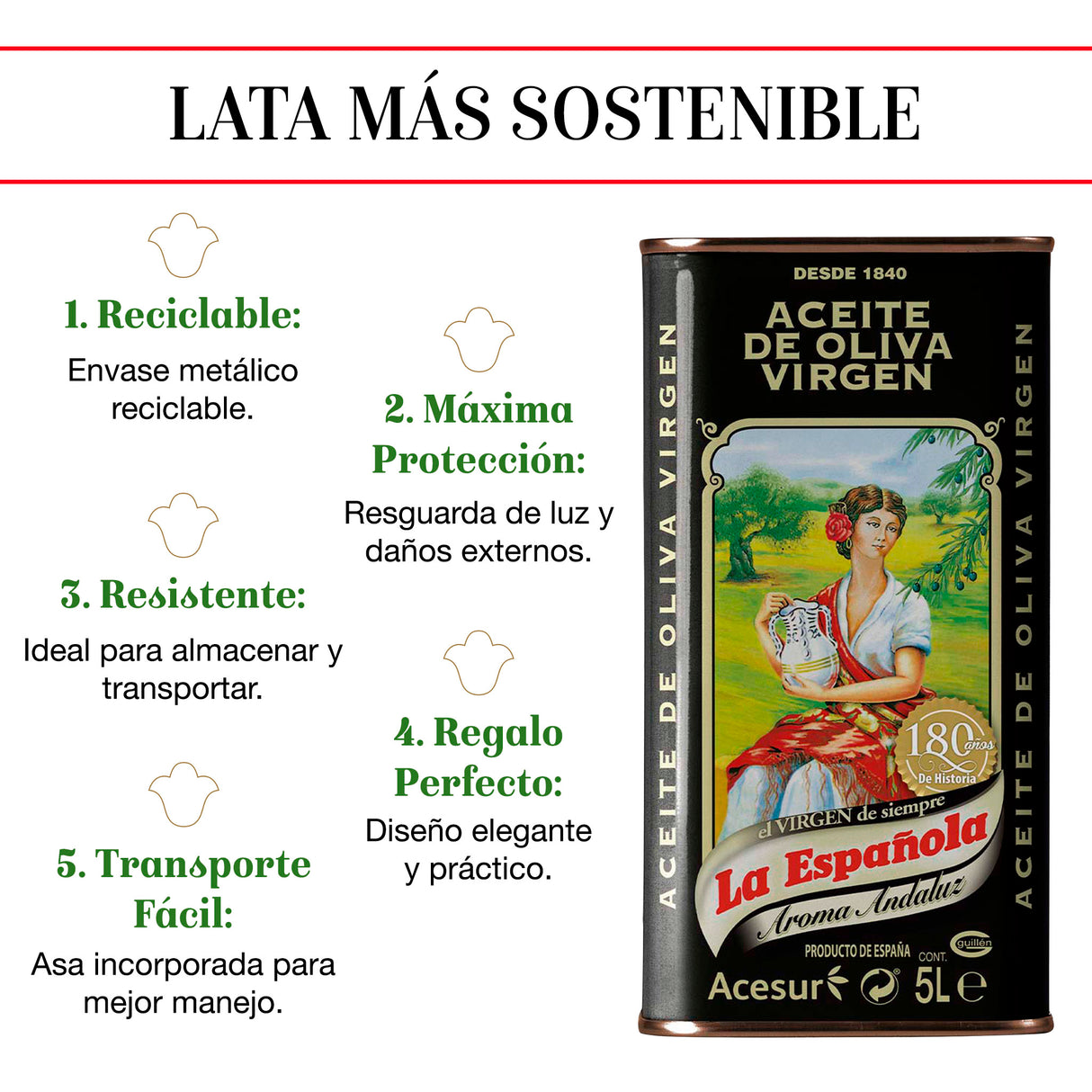 Aceite de Oliva Virgen Aroma Andaluz La Española en Lata 5L