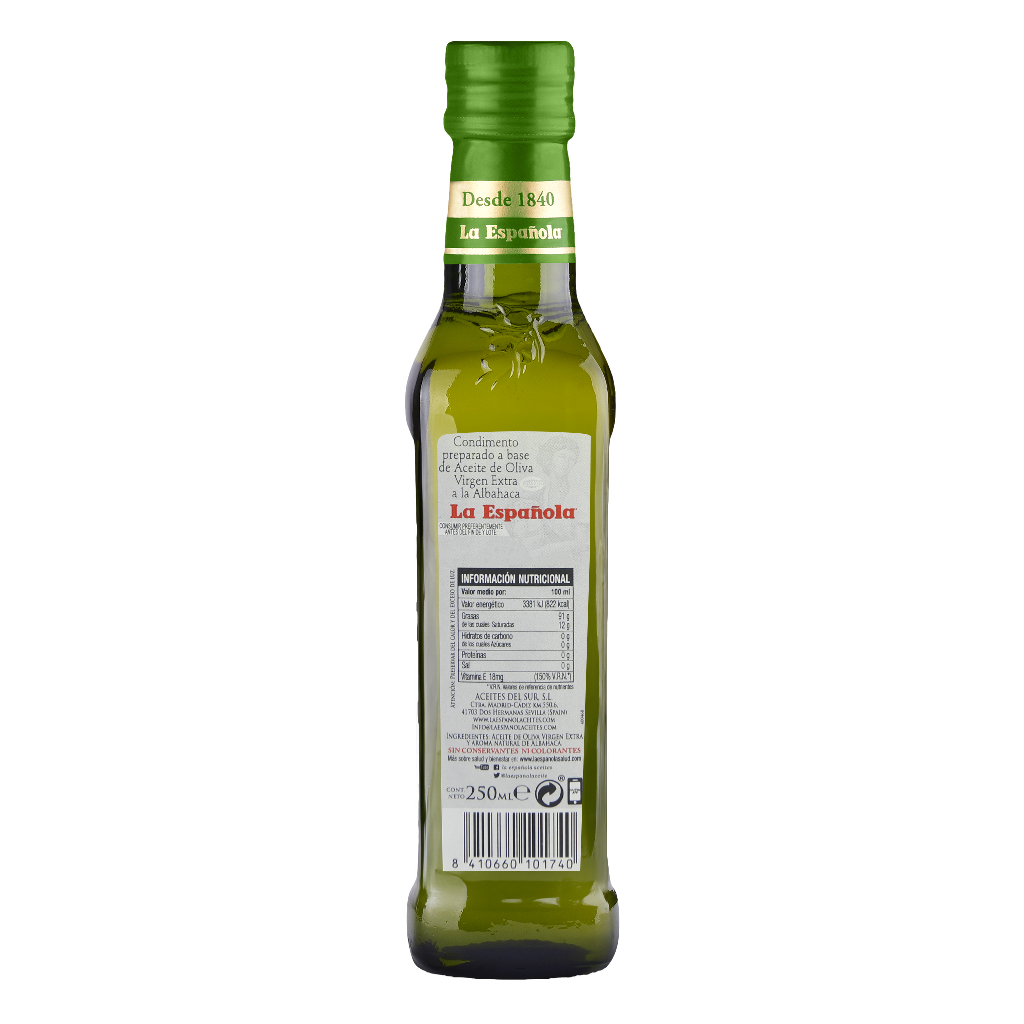 Aceite de Oliva Virgen Extra con esencia de Albahaca 250ml – La