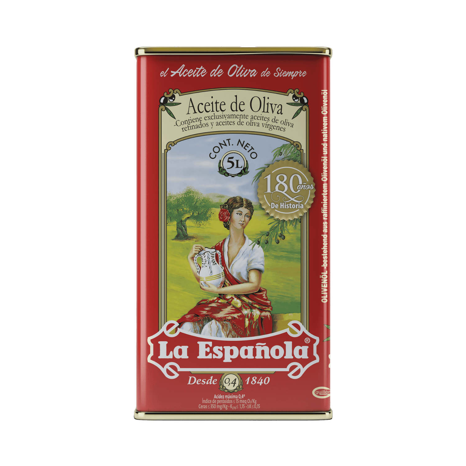 Aceite de Oliva Suave 0,4º La Española en Lata 5L