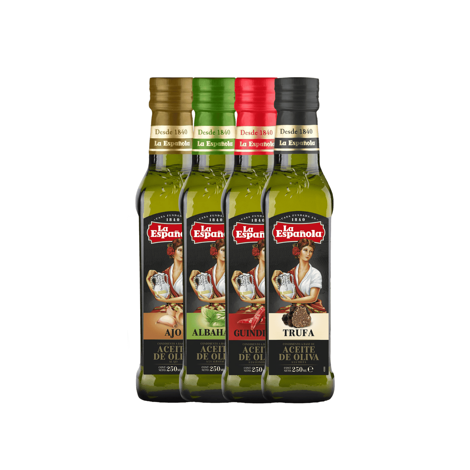 Pack de Aceites Aromatizados La Española botellas cristal 250ml