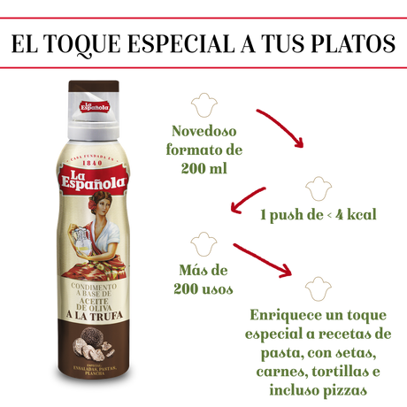 Aceite de Oliva Virgen Extra La Española con esencia de Trufa en Spray de 200ml