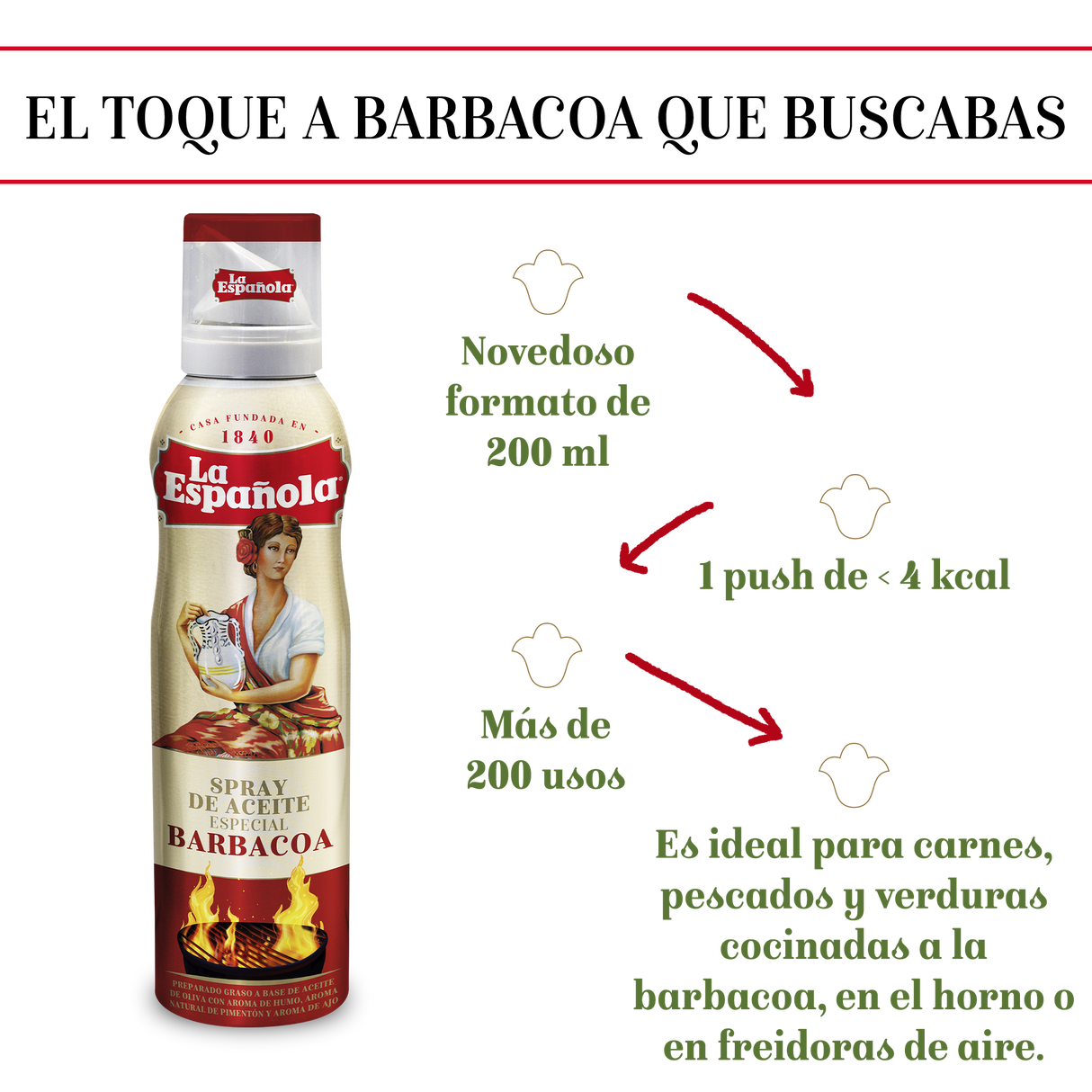 Aceite de Oliva La Española especial Barbacoa en Spray 200 ml