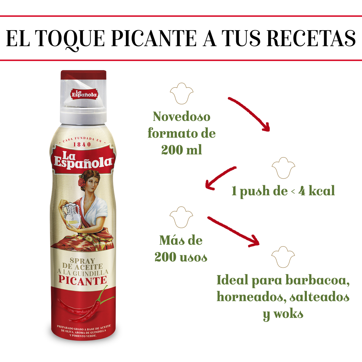 Aceite de Oliva Picante La Española en Spray 200 ml