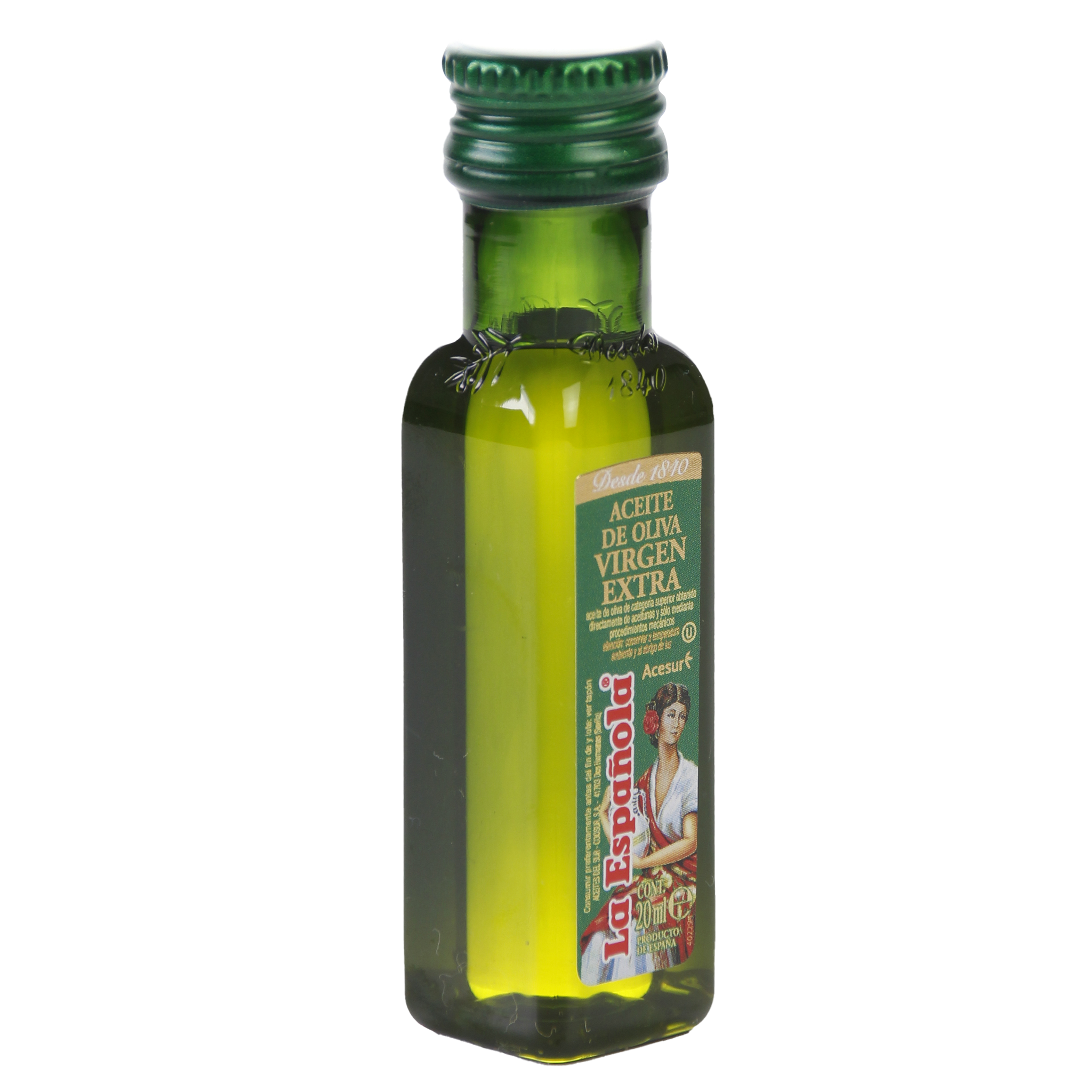 Botella aceite de oliva. 50ml. Botella de cristal. Modelo mini. Tienda  on-line.